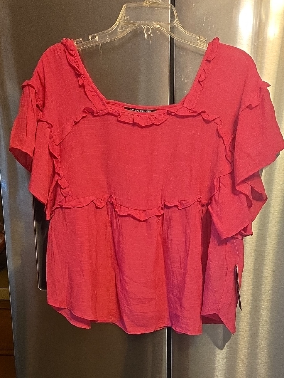 Women’s Ruffled Short-Sleeve Top - Bright Pink
